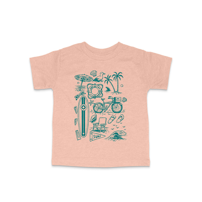 Kids Beach Stuff Tee-Peach