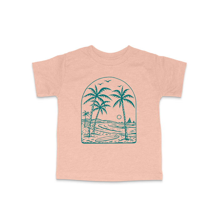 Kids Beach Vibes Tee-Peach 