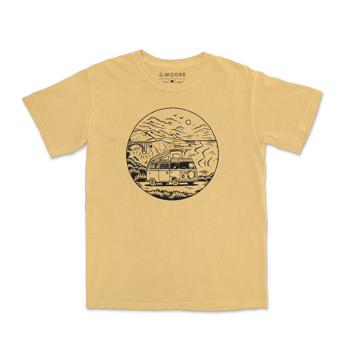 Big Sur VW Bus Tee-Vintage Mustard 
