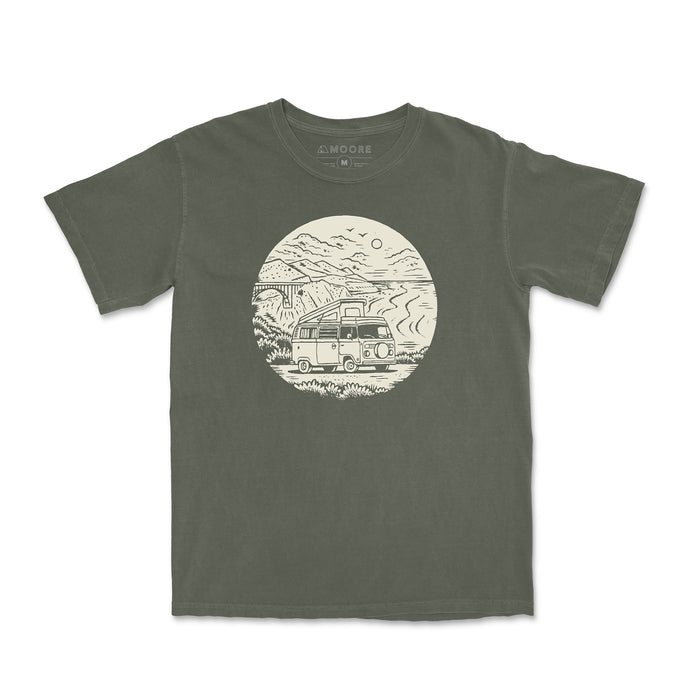 Big Sur VW Bus Tee-Vintage Sage