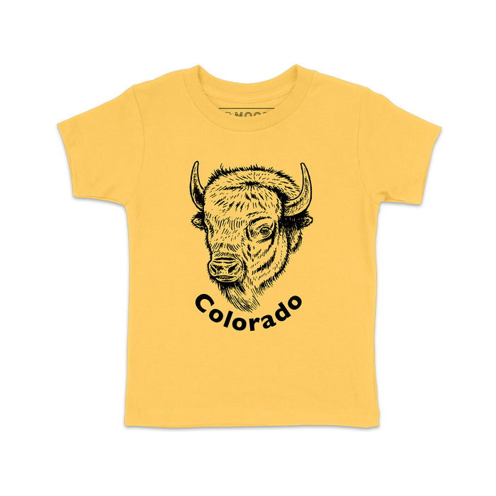 Kids Colorado Buffalo Tee-Yellow