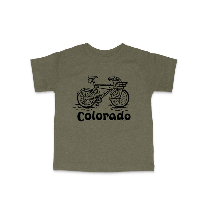 Kids Colorado Bike Tee-Olive