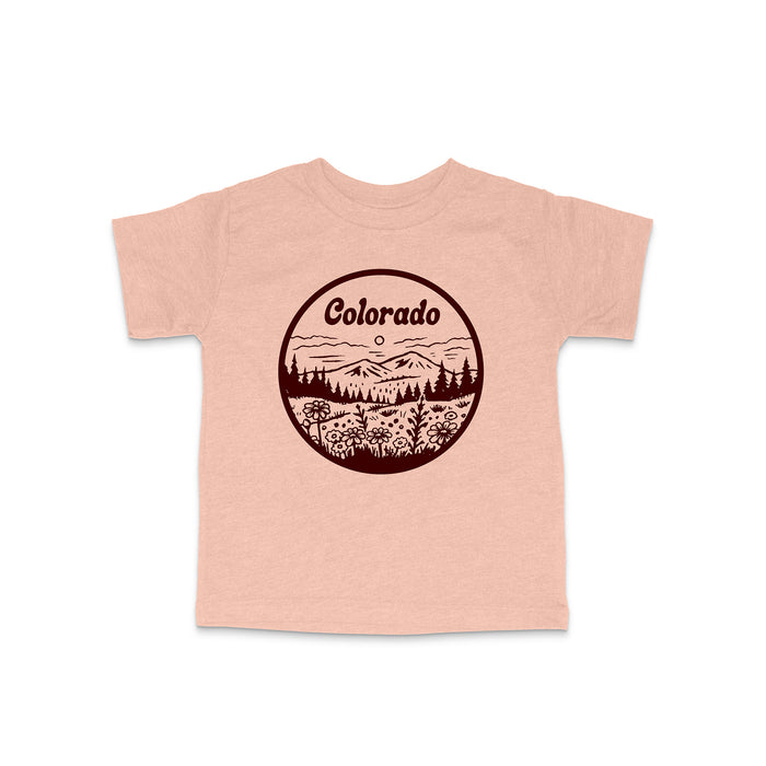 Kids Colorado Wildflower Tee-Peach
