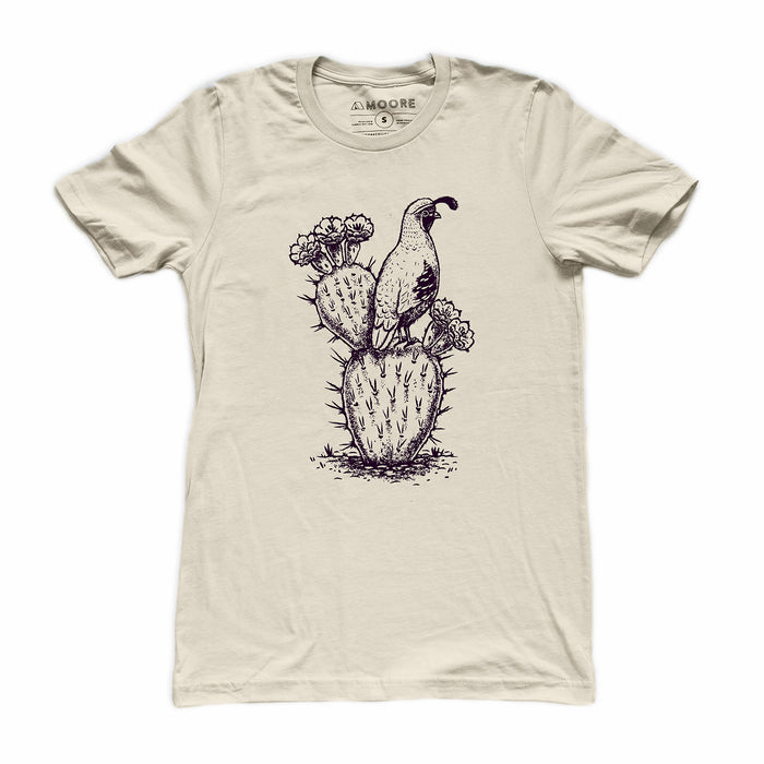 Cactus Quail Tee-Natural