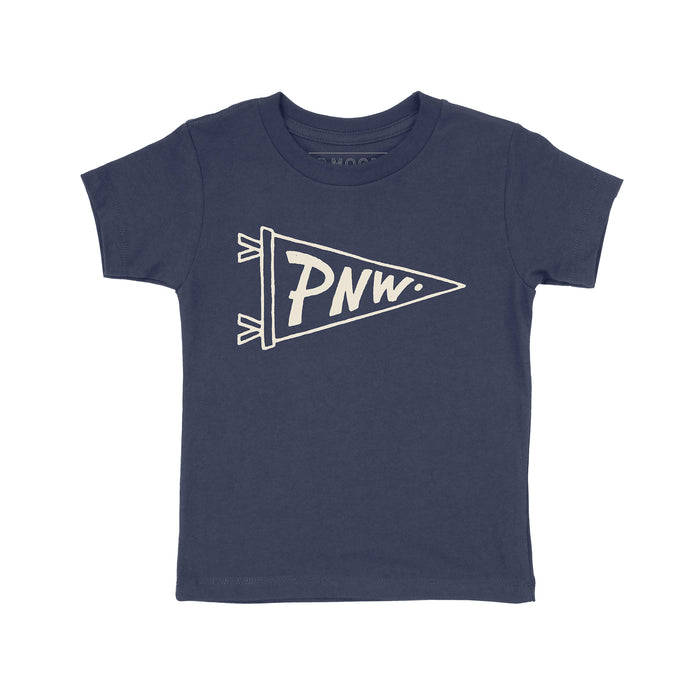 Kids PNW Pennant Tee-Heather Navy
