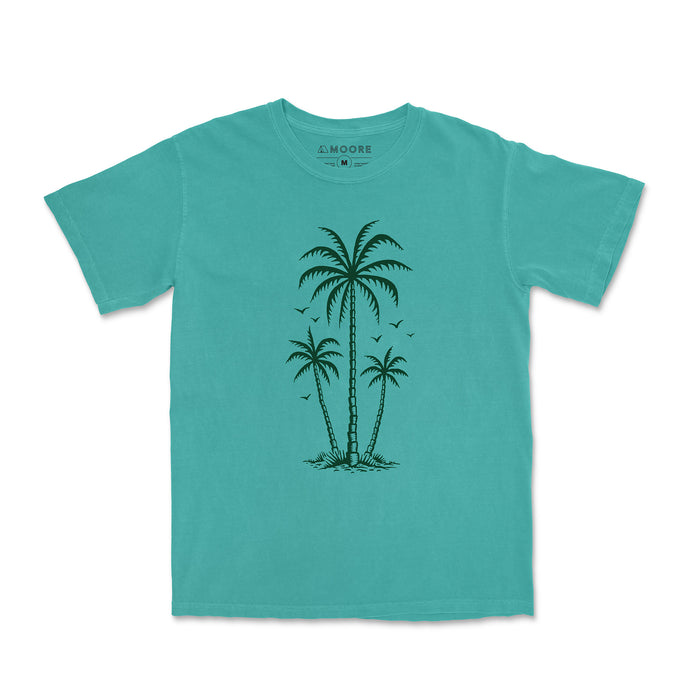 3 Palms Tee-Vintage Seafoam