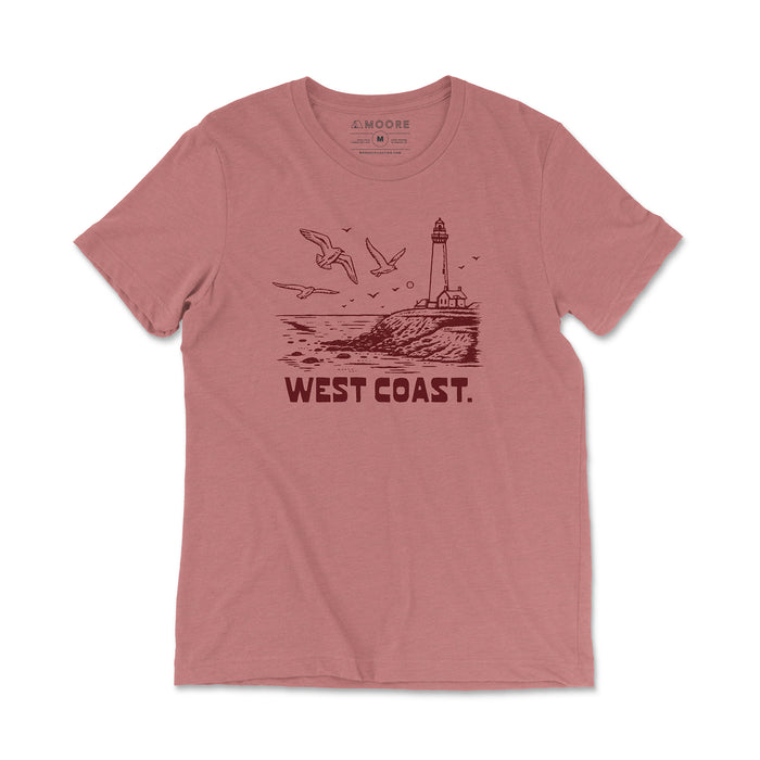 West Coast Lighthouse Tee-Mauve Triblend 