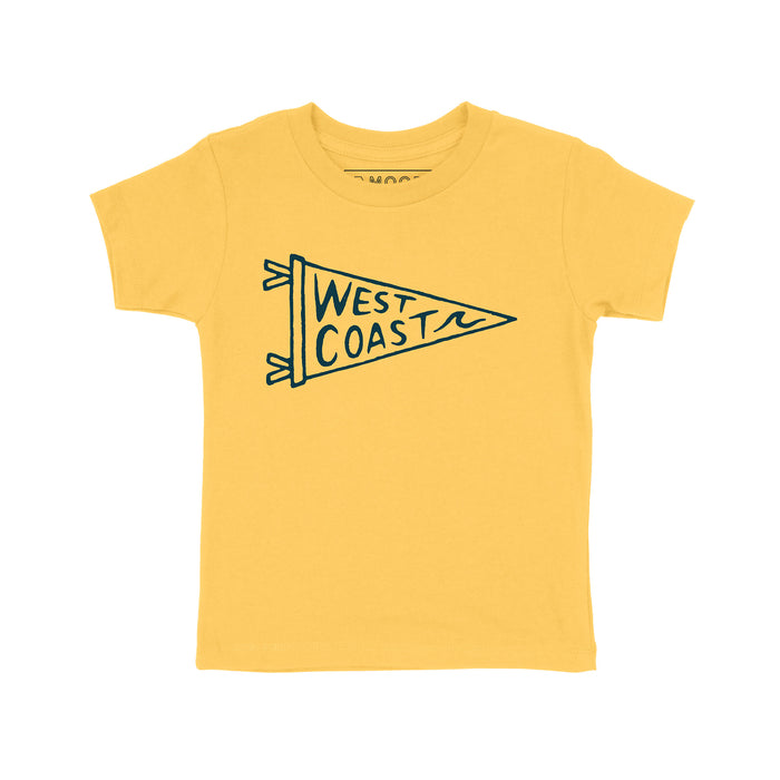 Kids West Coast Pennant Tee-Heather Yellow