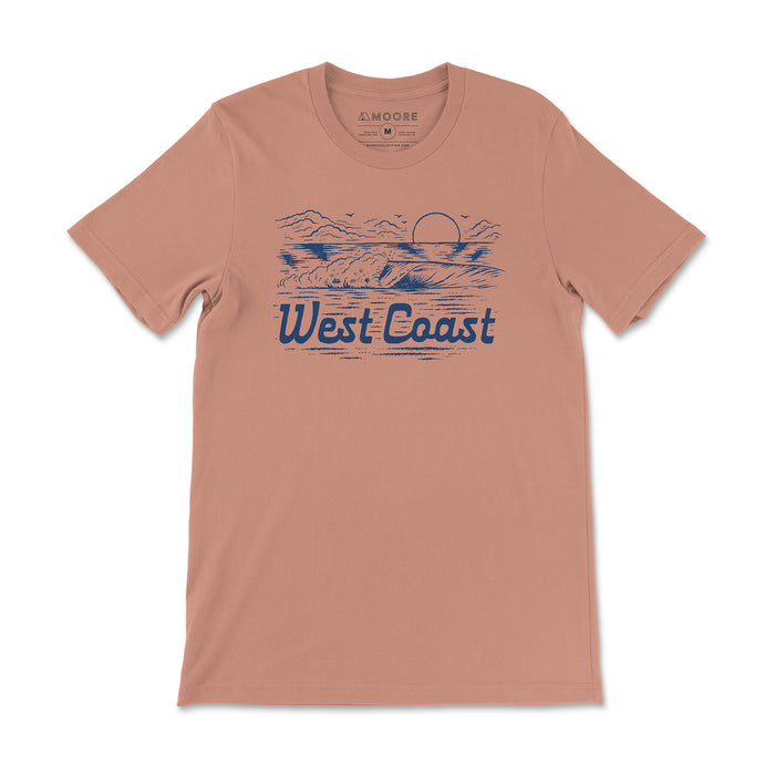 West Coast Wave Tee-Terracotta 