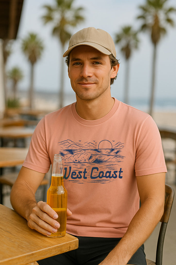 West Coast Wave Tee-Terracotta 