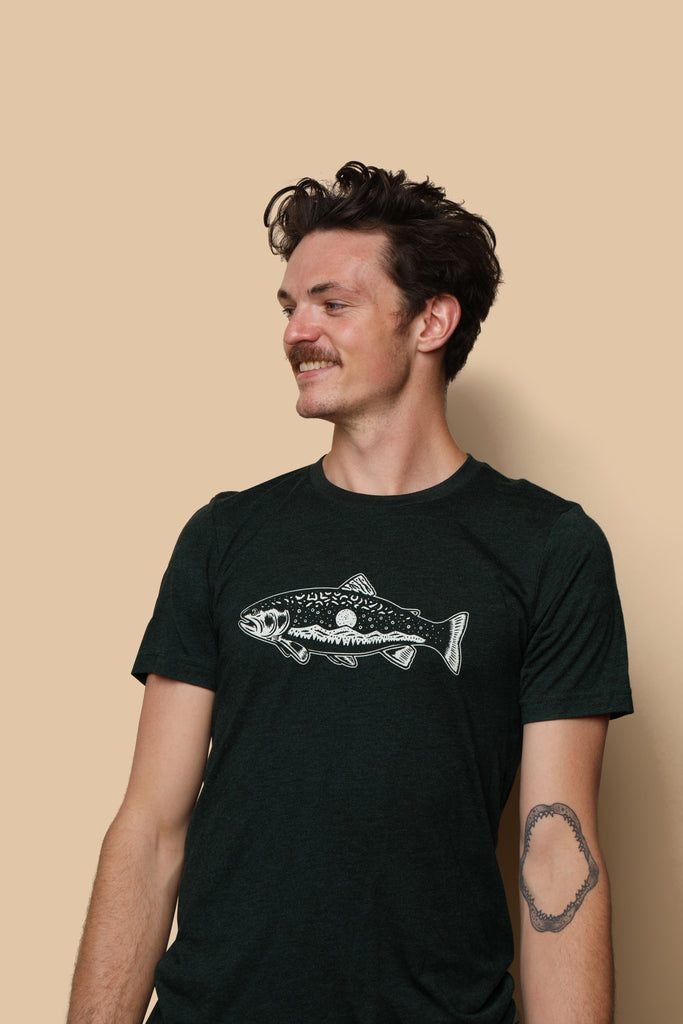 Trout Tee-Emerald Triblend