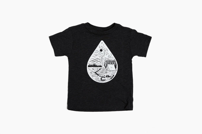 Kids River Camp Tee-Dark Gray Triblend